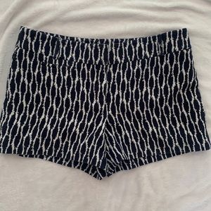 Loft dark blue and white patterned shorts